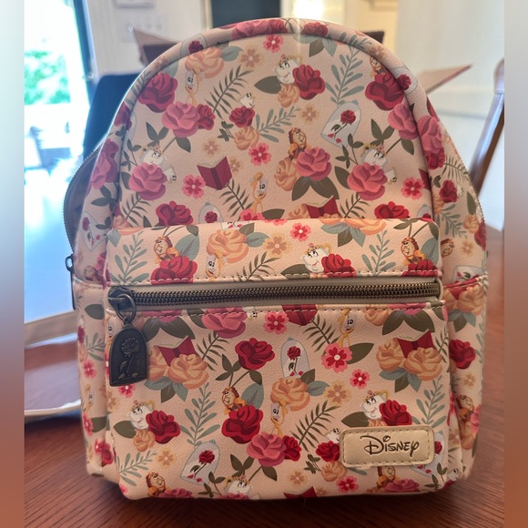 Loungefly Handbags - Loungefly Disney floral Belle beauty and the beast mini backpack